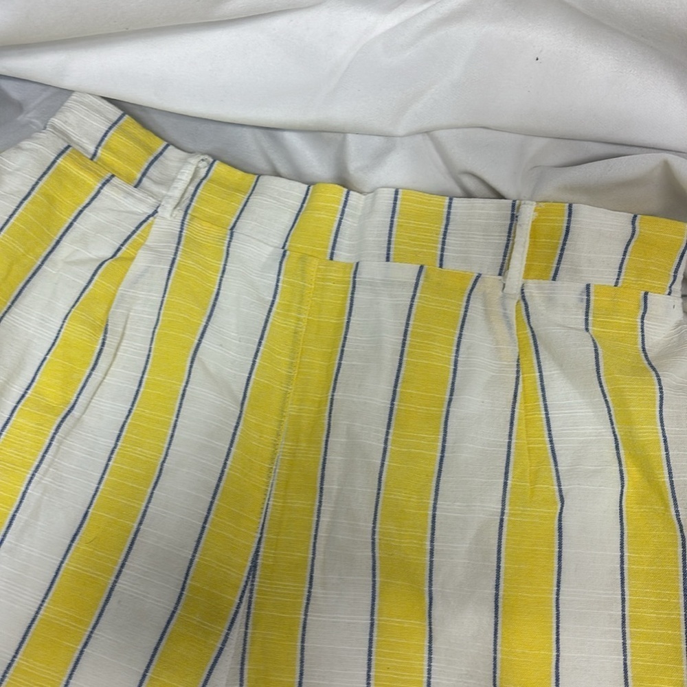 Altar’d State  Striped Yellow and White stretchy lined cotton  Shorts - Picture 2 of 10